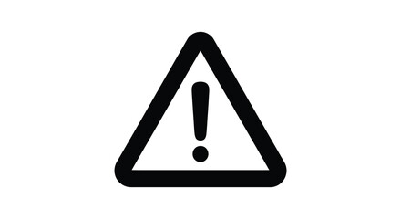 A striking black and yellow triangular warning sign with a central exclamation point silhouette © Kuntol02