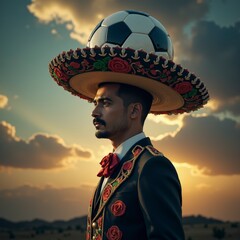 balon, soccer, pelota, guitarra, charro, mariachi, mundial, copa del mundo, mexico, m&uacute;sica, roca, m&uacute;sico, guitarrista, instrumento, jugada, electricas, juego, mujer, chico, persona, acustica, gente