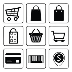 Shopping and Commerce Icons Collection shopping cart