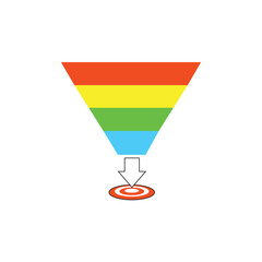 Marketing Funnel Sales Process Logo Icon Flat Vector Illustration