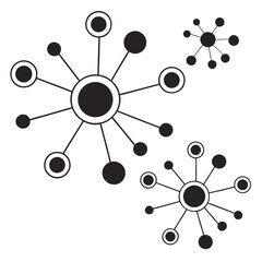 Three Abstract Radial Geometric Shapes pattern connection