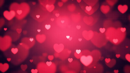 Romantic hearts glow