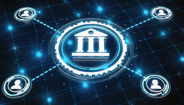 Centralized finance concept with blockchain technology - Powered by Adobe