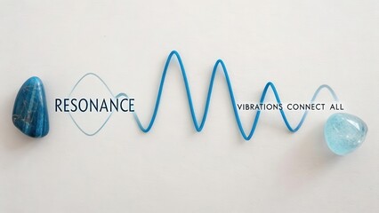 A single vibrant blue sound wave graphic representing vibrations and resonance on a clean white background