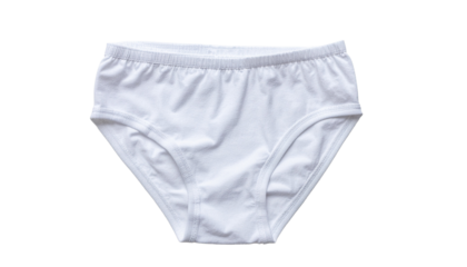 White underpants or briefs garment clothing apparel item isolated on a plain background for fashion or personal use cutout on alpha channel