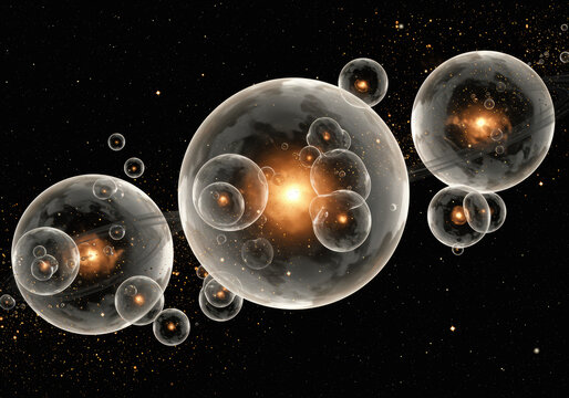 Cosmic Bubbles Containing Galaxies Floating in Starfield