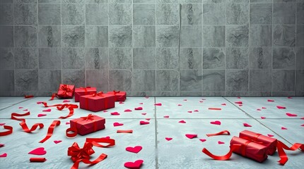 Wide hero banner of torn gift wrapping symbolizing rejected Valentine present and empty expectations