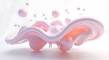 Avant-Garde Digital Soft Sculpture in Floating Balance