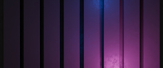 Modern Abstract Vertical Striped Background with Radiant Purple and Blue Lighting, Futuristic Gradient Design Element