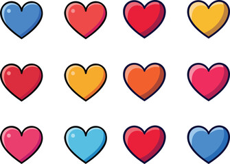 Colorful Heart Pattern Seamless Background