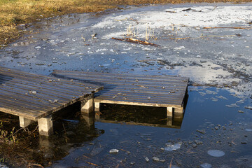 frozen river landscape