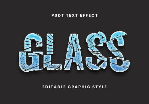 Blue Fragmenting Crumbling Text Effect Cracked Explosion Font