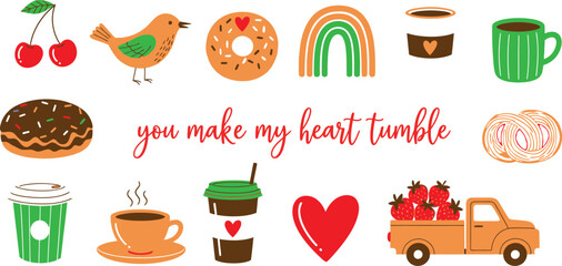 Valentine's day coffee and donut love fest with heartfelt messages and sweet treats