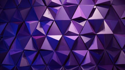 Futuristic Triangular Tessellation with Sharp Shadows and Vibrant Colors in Purple Hues