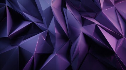Futuristic Abstract Background with Triangular Tessellations and Sharp Shadows in Deep Purple and Blue Tones