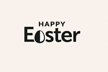 Fototapeta premium Minimal Easter Typography With Egg Symbol in Monochrome