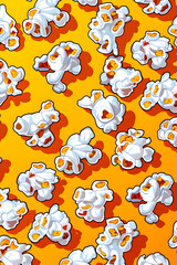Popcorn Pattern on Bright Orange Background