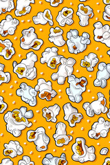 Popcorn Pattern on Bright Orange Background