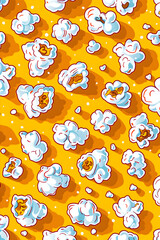 Popcorn Pattern on Bright Orange Background