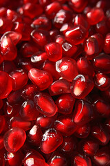 Juicy Pomegranate Seeds Texture in Rich Red Color
