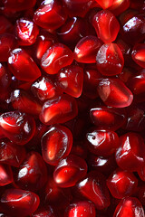Juicy Pomegranate Seeds Texture in Rich Red Color