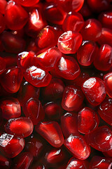 Juicy Pomegranate Seeds Texture in Rich Red Color