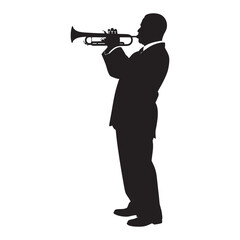Man playing trumpet silhouette