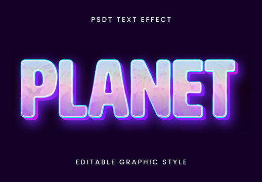 Purple And Pink Gradient Space Text Effect Abstract Glow Font