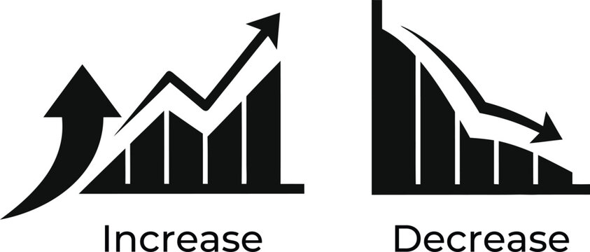 Business growth concept with increase and decrease icon