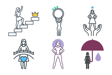 Strong woman raising a fist, a symbol of power and protest for International Women's Day and feminism