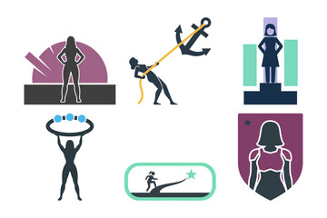 Silhouette of a strong and empowered woman with long flowing hair for International Women's Day celebration