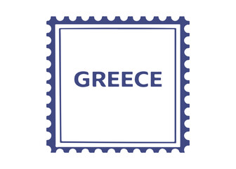 Obraz premium Greece postage stamp vector icon on a white background Vector postage stamp on a white background