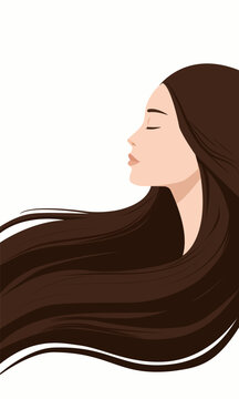  Flowing hair illustration long locks bea