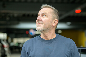 Mature Man Looking Upwards Portrait