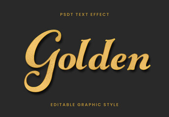 Gold Foil Text Effect Shiny Elegant Script Font