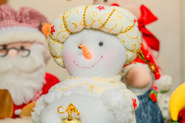 Beautiful Christmas dolls made of fabric