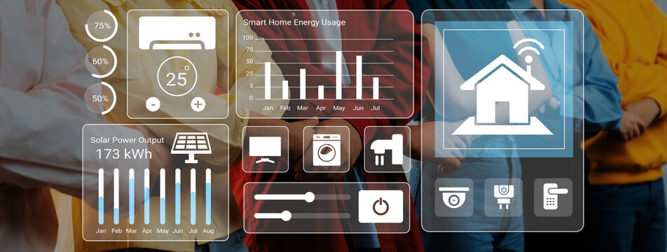Discover the power of smart home energy management with a detailed digital dashboard showcasing usage statistics, solar output, and energy consumption trends for modern living. Gantry