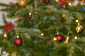 Defocused Christmas Tree Holiday Background
