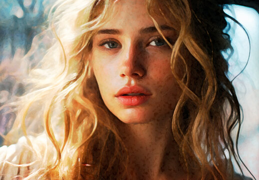 Golden And Pastel Watercolor Photo Effect