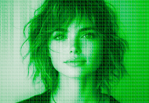 Green And Black Matrix Code Rain Photo Effect