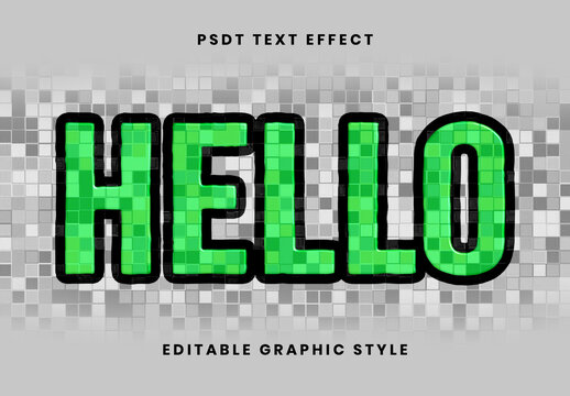Green And Black Mosaic Particle Build Text Effect Build Pixel Font