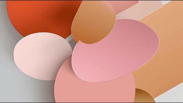 Colorful abstract shapes transition smoothly across frames, showcasing a dynamic arrangement of circles and ovals in varying sizes and hues against a soft background