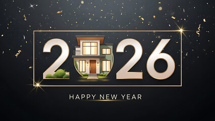 Celebrate 2026 with a modern home and festive gold confetti