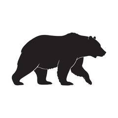 Fototapeta premium walking bear silhouette wildlife illustration silhouette silhouette vector