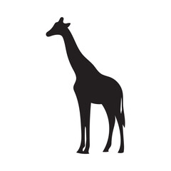 Fototapeta premium standing giraffe silhouette wildlife illustration silhouette silhouette vector