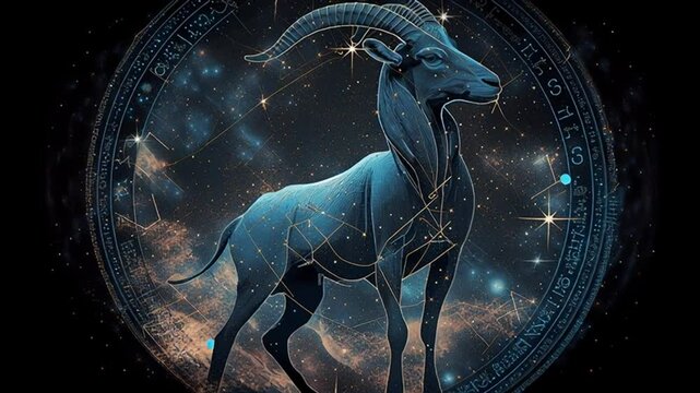 Capricorn, zodiac constellation, astrology. AI generated	