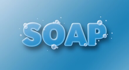 Blue Soap Bubbles Text
