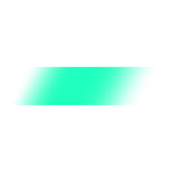 Abstract teal gradient bar design element with a soft glow on transparent rectangle shape