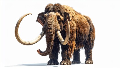 a mammoth with its long tusks and thick fur