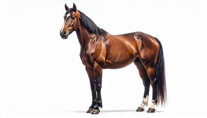 a majestic stallion horse, entire body fully visible from head to hooves